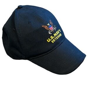 EAGLE CREST EMBROIDERED US NAVY VETERAN BALL CAP BLUE ONE SIZE FITS MOST